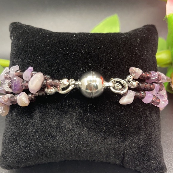 Natural Amethyst Necklace Earring and Bracelet set - Picture 11 of 13